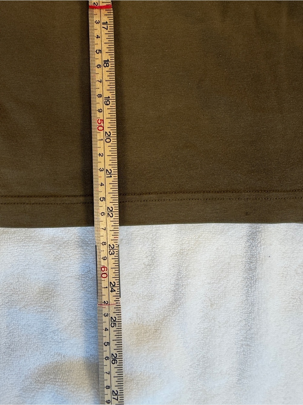 Vintage St Michael Olive Brown Boxy Pocket Tee Womens M/L Minimalist Cotton - Picture 5 of 5